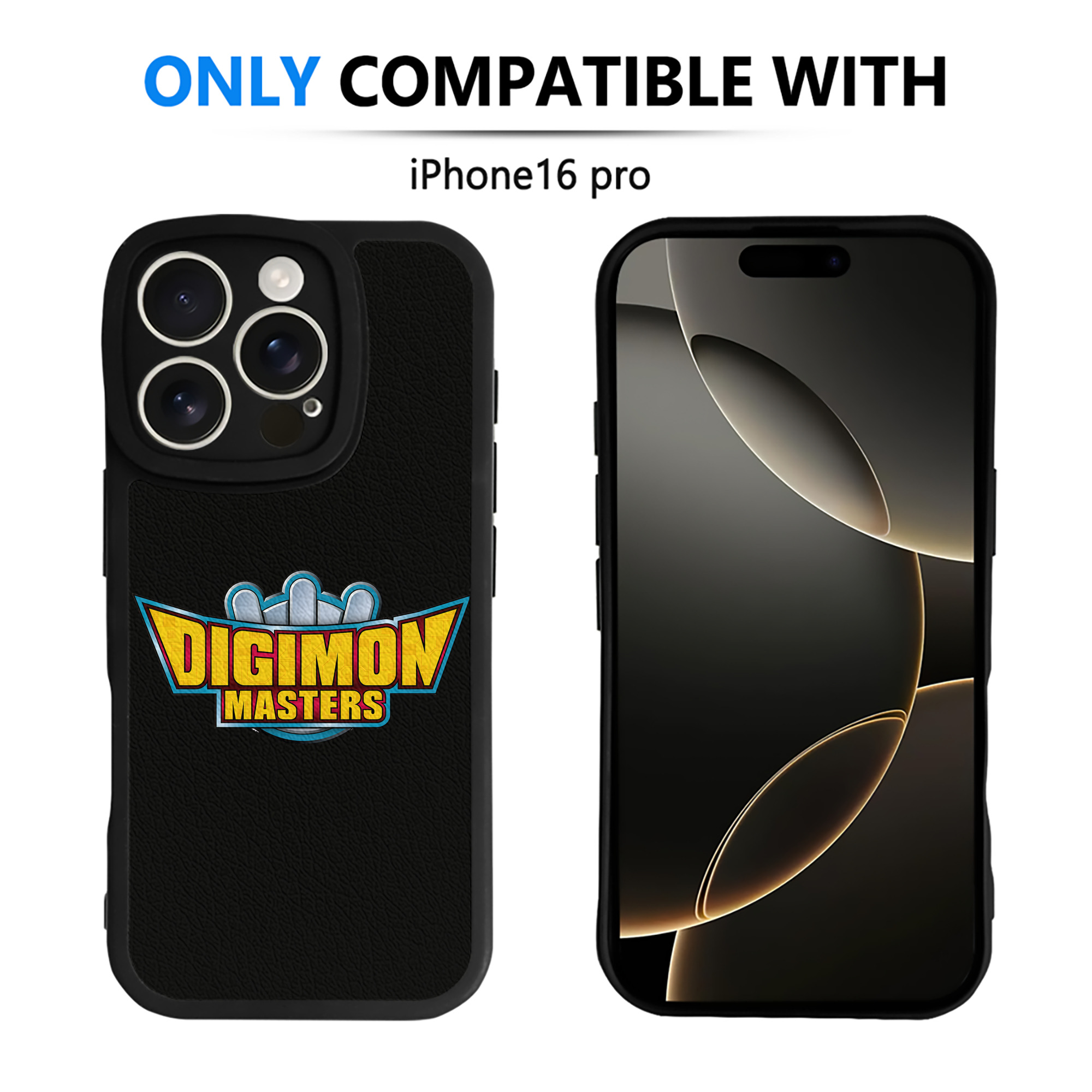 （画像用） Digimon デジタルモンスター/デジモン 【iPhone 16シリーズ対応】シリコンスマホケース（レザー調） 材質：シリコン